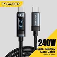 Essager PD 240W สายชาร์จเร็วพิเศษชนิด Cสาย PD 3.1 Type C 5A สำหรับ iPhone 15 Xiaomi Redmi Black Shark HUAWEI Mate 60 Pro Oneplus Samsung Honor OPPO VIVO C-C สาย