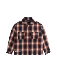 Plaid Long Sleeve Shirt Orange-Black / เสื้อเชิ้ต