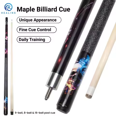 Wooden Pool Cue Stick, 150cm 13mm Tip Diameter, Durable Billiard Cue for 9-Ball Chinese 8-Ball Pool 