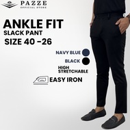 Pazze Men’s Ankle Fit Stretchable Slim Slack Pants – Easy Iron, Smart Office & Casual Wear | Sizes 2