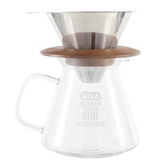 MILA 不鏽鋼咖啡濾網(2-4cup)超值組合(原木架+耐熱壺)