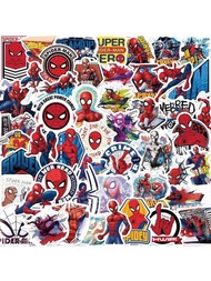 50入組卡通酷蜘蛛俠貼紙，適用於筆記型電腦、吉他、手提箱、機車塗鴉防水貼紙貼花兒童玩具