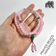 |Ren Ting|SG Seller| Rose Quartz Mala 108 Prayer Beads (6mm) Meditation Mindfulness Chanting Buddhist Mantra