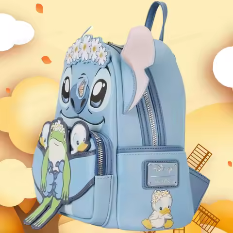 Lilo & Stitch Springtime Daisy Mini Backpack Scrump Floral Bi-Fold Wallet