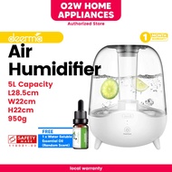 Deerma F325 Air Humidifier 5L Ultrasonic Cool Mist Silent Aromatherapy Diffuser Transparetn Water Tank