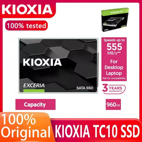 Kioxia Internal Solid State Drive TC10 EXCERIA SSD 960gb 2.5 inch SATA III HDD Hard Disk HD SSD Note