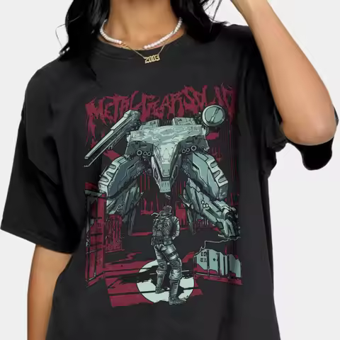Metal Gear Solid Unisex T-shirt Retro Vintage Apparel Short-Sleeve Top Tees Bootleg Classic Shirt Fa
