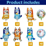 8Pcs Bluey Themed Balloon Party Decoration Supplies Cartoon Dog Bingo Aluminum Foil Balloons Baby Sh