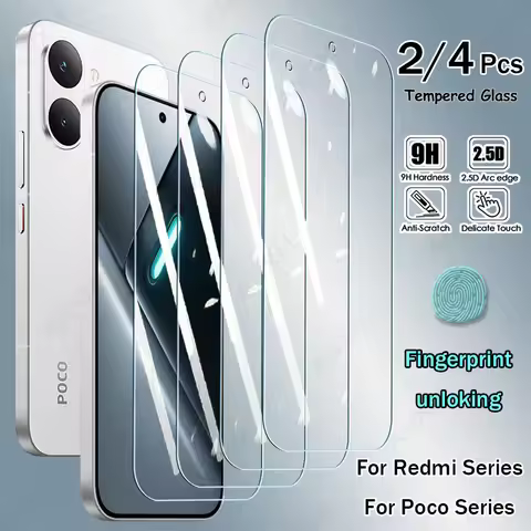 2/4Pcs Tempered Glass For Xiaomi POCO X5 X6 X7 X8 F5 F6 F7 F8 Pro Ultra C75 C85 Screen Protector Ful