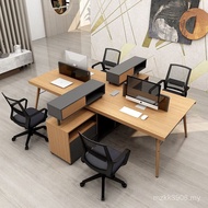 4 Person Staff Computer Double Four Person Simple Furniture 2 Table Chair Staff Office Desk Work Pos