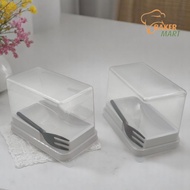 Cake Case H 1175 / Cake Tray Mica + Fork Size 9.5x4x7cm/5pcs