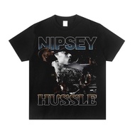 [ada stok] Nipsey Hussle gaya Amerika tribute rock hip-hop baju-T lengan pendek kasual yang bergaya