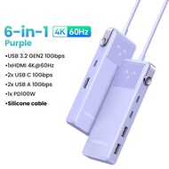 【4K 60Hz】UGREEN Uno 6-in-1 10Gbps PD 100W USB C Multiport Adapter HUB อุปกรณ์แปลงสัญญาณ HDMI for Mac