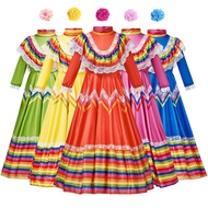 United Nations Mexico Girl Costume UN Dress for Kids Girls Mexican Traditional Cosplay Dress for Fes