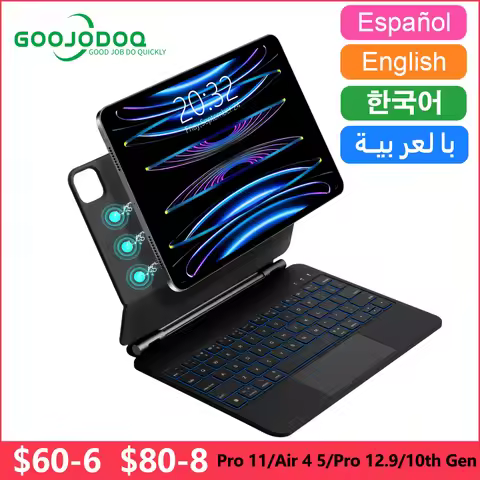 GOOJODOQ Magic Keyboard Case For iPad Pro 11 Pro 13 M4 Pro 12.9 for iPad Air 4 Air 5 Air 6 iPad 10th