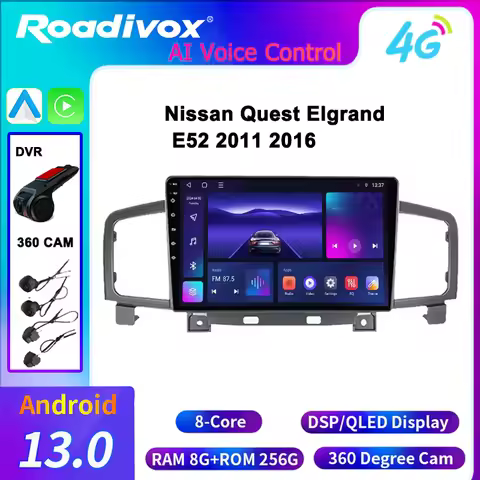 AI Voice Control Android For Nissan Quest Elgrand E52 2011 2016 Carplay Multimedia Video Player Car