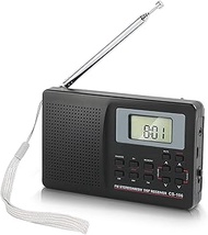 CS-106 Portable Radio - Mini FM/AM/SW/MW/LW/TV Full Band Receiver Radio for Worldwide Broadcasts wit