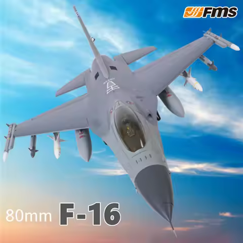 FMS RC Airplane 80mm F16 F-16 PNP Ducted Fan EDF Jet FMSRC Without Flaps Reflex Gyro EPO Plane Model