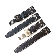 Mr. Strap Suitable for IWC IWC Dafei Portugal Series Genuine Leather Watch Strap Discount Rivets Black Brown 22mm Business Casual Matching