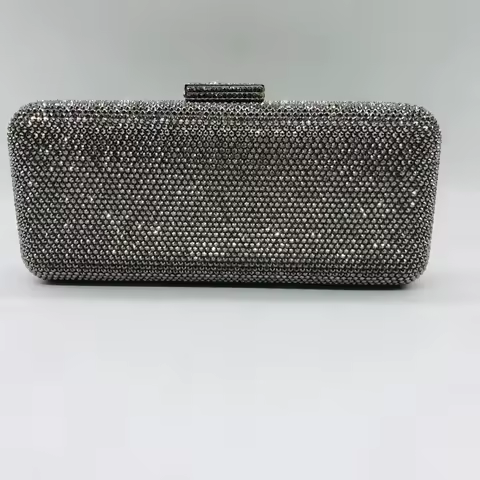 Wedding Party Blue Black Red Gold Silver Purse Diamond Banquet Cocktail Dinner Handbag Woman Crystal