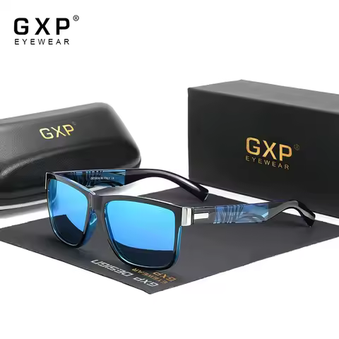 GXP Brand Square Retro Gradient Polarized Sunglasses Women Men Carbon Fiber Pattern Design Outdoor S