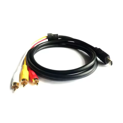 HDMI-compatible to 3RCA Cable Video Audio HDMI HDTV Cable 3 AV RCA Cord Converter Adapter For HDMI T