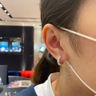 ต่างหูเงินประดับเพชร APM Monaco สำหรับผู้หญิง สไตล์เรียบง่าย เครื่องประดับหูทันสมัย ​​อเนกประสงค์ วั