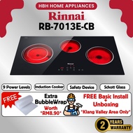 (Free Install) Rinnai | RB-7013H-CB | RB-7012E-CB | 3-zone Electric Hob | Induction Hob | Ceramic Ho