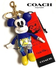 Coach x Disney 全新現貨Mickey Mouse leather 吊飾