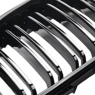 2pcs Grill Depan Mobil Warna Hitam Glossy Untuk Bmw E46 3 Series