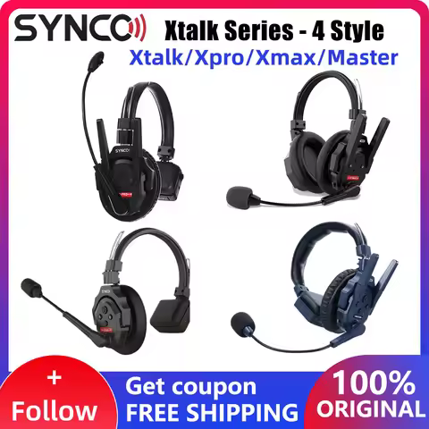 Synco Xtalk/Xpro/Xmax/Master 2.4GHz Wireless Teamwork Remote Intercom System Noise Cancellation Comm