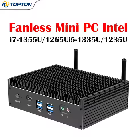 Fanless Mini PC Intel Core i7-1355U i5-1335U i7-1255U i5-1235U Thunderbolt 4 PCIe 4.0 Ultra Quiet Mi