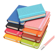 COD 【Daily Deals】 Linen Pattern Blank Page A7 Mini Small Notebook Strap Notepad Pocket Small Blank P