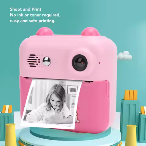 50MP Instant Print Camera 2.4 Inch Screen Eye Caring 1000mAh Multifunctional Instant Camera 16x Digi