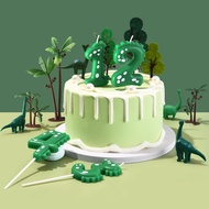 Green Dinosaur 1 2 3 4 5 6 7 8 9 0 Number Birthday Candle Boy Dinosaur Cake Number Candles First 1st
