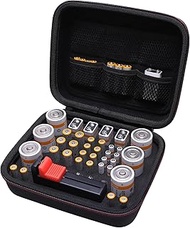 L LTGEM Battery Organizer Storage Case, Small Battery Holder Case, Holds 50+ AA AAA C D 9V Batteries