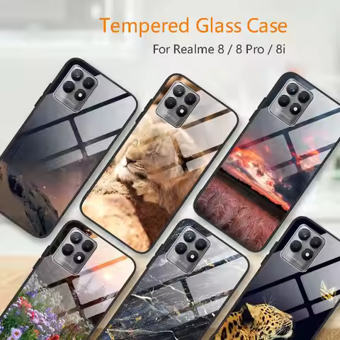 For Realme 8 Pro Tempered Glass Phone Case For OPPO Realme 8i 9i 5 6 7 8 Pro Realme8 5G 9 Pro+ Realm