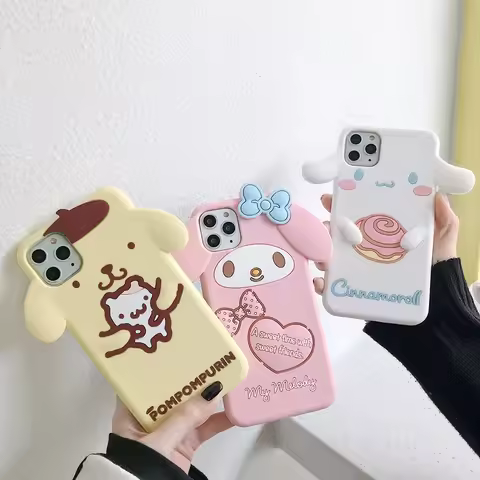 Cute Japan Ins Cartoon My Melody Soft Silicone Case Cover for iPhone 16 15 14 13 12 Pro X XS Max XR 