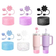 3pcs/Set Stanley Cup Accessories - Water Bottle Siliocne Stanley Cup Boot Daisy Straw Cover for Stan