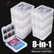 Clear Plastic SIM Cards Protective Case / 8 in 1 Micro SD Memory Card Storage Box / Mini SD SDHC TF MS Memory Card Holder / Travel Portable Anti-shock Card Case