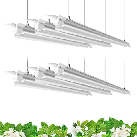 4FT 5000K Full Spectrum Daylight White T8 LED Grow Light Strips 252W 6 x 42W 1400W Equivalent for In