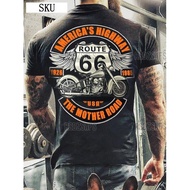 XtraFly Apparel Men's Route 66 America's Remera Moto Harley Route 66 T-shirt