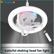 CR Multi-Directional Ceiling Fan With Lights Modern Indoor Ceiling Fans Lamp Fixture Adjustable Wind Speeds RGB LED Fan