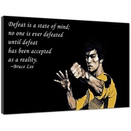Large Size Framed Bruce Lee Art Print with Motivational Quotes Giclee Canvas Office Prints Paintings