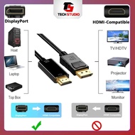 DP to HDMI Monitor Cable 60Hz 120Hz image quality for PC, Laptop, Projector, HDTV