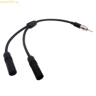 SUN 50cm Length Universal Car FM Antenna Adapter Cable Aerial 2 Female To 1 Male Extension Cable Car