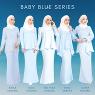 (S - 4XL) Baju Kurung Sedondon Bridesmaid BABY BLUE Series