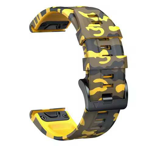 QuickFit 22mm 26mm Sports Camouflage Silicone Strap For Garmin Fenix 6X 7X Pro Band For Fenix 6Pro 5