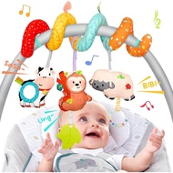 XIXILAND Car Seat Toys for Babies 0-6 Months Boy Girl Carseat Toys Hanging Spiral Stroller Toys, Inf