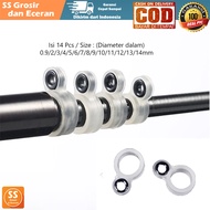 14Pcs Ring Guide Mamarit Karet Joran Pancing Bahan Silikon Custom Ring Joran